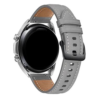 Imagem de Pulseira 22mm Couro Padrão LTimports, compativel com Galaxy Watch 3 45mm - Galaxy Watch 46mm Sm-R800 - Gear S3 Frontier - GTR 4/GTR 3/GTR 2/GTR 47mm (Cinza)