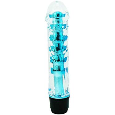 Imagem de Gbaby Vibrador Multivelocidade Com Capa Lisa Transparente Azul Azul