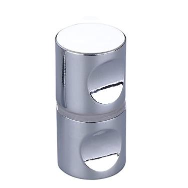 Imagem de Maçaneta da porta de vidro puxador puxador do banheiro chuveiro puxadores com diâmetro de 1,2 polegadas de alumínio escovado/prata com parafuso, C, prata