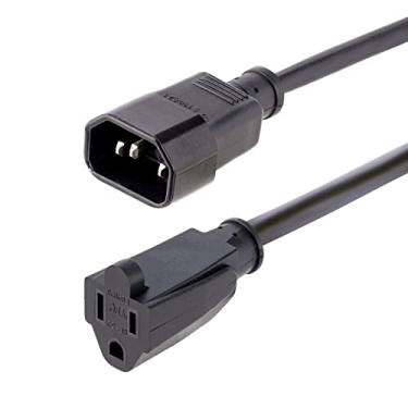 Imagem de Cabo adaptador de alimentação padrão StarTech.com de 1 metro para computador (IEC 60320 C14 macho para NEMA 5-15R fêmea) - 10A - preto - energia de parede para PDU, monitor e cabo de alimentação CA de computador (PAC100)