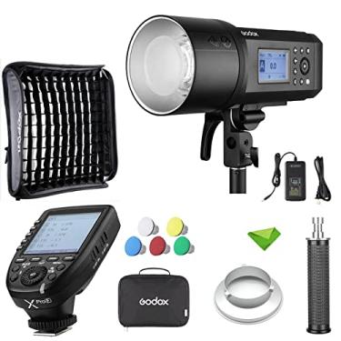 Imagem de Godox AD600Pro 600Ws TTL Flash+Godox XPro-F Gatilho com Godox 60 * 60cm Softbox 2600mAh Bateria 360 Flashes de potência total, 0,01-0,9s Reciclar flash estroboscópico Speedlight externo