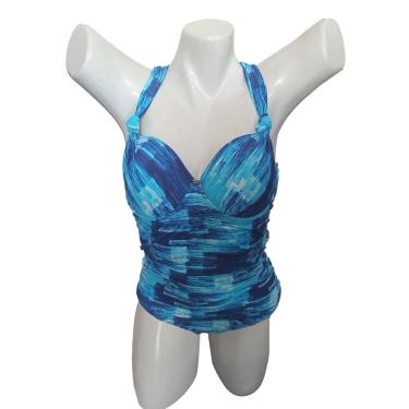 Imagem de Maiô fechado com bojo, alça larga de cruzar nas costas reforçado P ao 54