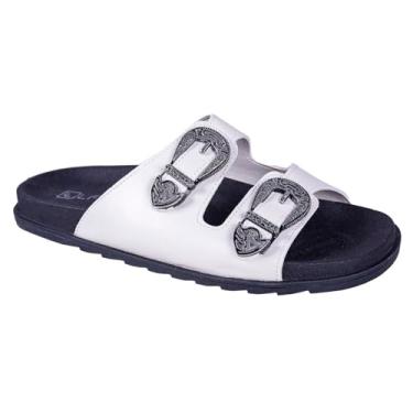 Imagem de Sandália Papete Feminina Slide Birken Plataforma Rasteira (Off-White, BR, Adulto, Numérico, 34)