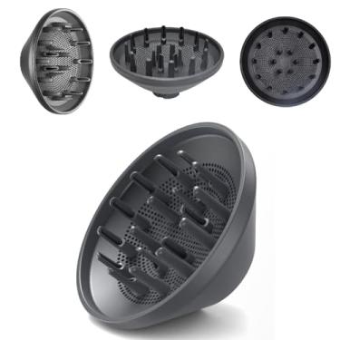 Imagem de SEICHYGO Acessório de difusor giratório de 360° compatível com a ferramenta de modelagem de secadores de cabelo Shark FlexStyle, acessórios de soprador magnético para secador de cabelo, preto