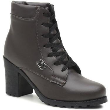 Imagem de Bota Feminina Coturno Cano Curto Salto Alto Tratorado - RINALDI'S SHOE