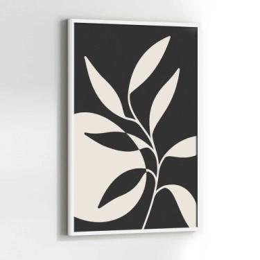 Imagem de Quadros Decorativos com com Moldura Abstrato Planta Preto branco Verti