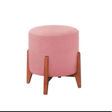 Imagem de Banqueta Puff Thor Luxo Madeira Maciça - ME ecommerce, rosa