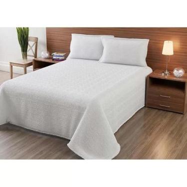 Imagem de Cobre Leito Colcha Branca Kit Classic Fascinio Casal Queen - Tapete Ma