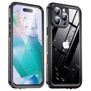 Imagem de xiwxi Capa à prova d'água para iPhone 16 Pro, [IP68 debaixo d'água][Protetor de tela integrado e protetor de câmera][15 pés militar à prova de quedas][à prova de poeira] Capa protetora de corpo