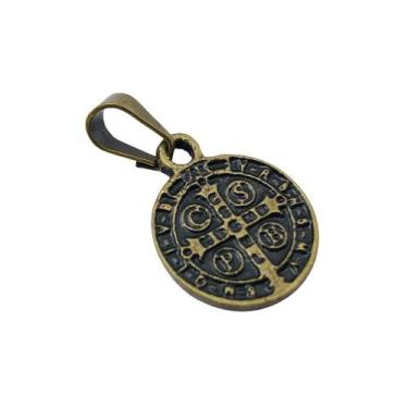 Imagem de Pingente Medalha De São Bento Ouro Velho Pequena - FORNECEDOR 6