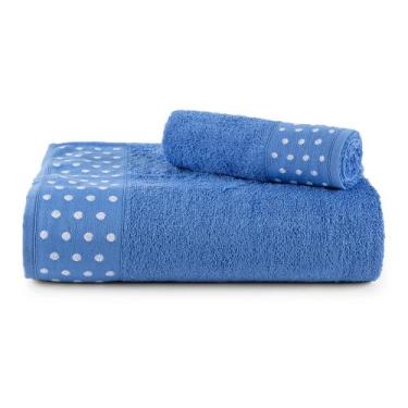 Imagem de Kit De Toalhas Banho e Rosto Vivaz Azul Anil - MTR ENXOVAIS LTDA