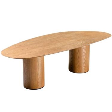 Imagem de Mesa De Jantar Astrid Orgânica Cilíndrica Freijó 160x90 Cm