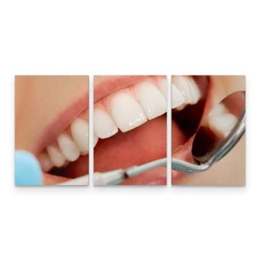 Imagem de Quadro Decorativo Sorriso Dentista  Kit 3 peças Grande ou Pequeno - Ca