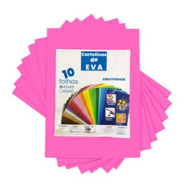 Imagem de Kit 10 Cartolinas de EVA 40X48CM - Variação - Evamais, Rosa pink