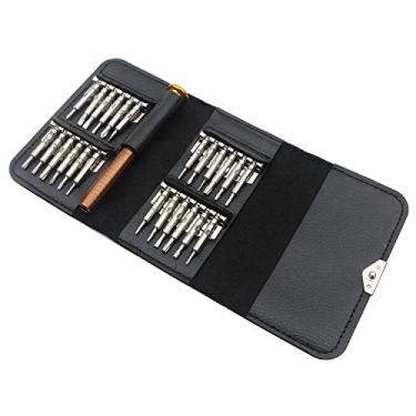 Imagem de Rowiz Conjunto de chaves de fenda 25 em 1, conjunto de chaves de fenda pequenas de precisão com bolsa de couro preto para relógio, óculos, PC, celular, câmera digital e outros eletrodomésticos, kits