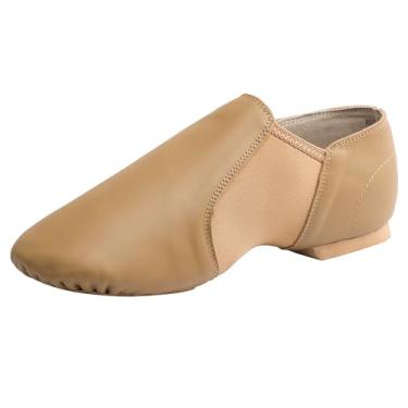 Imagem de Linodes Sapato de dança masculino e feminino com cabedal de couro para tendas, Marrom, 8 Women/7.5 Men