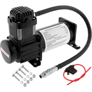 Imagem de Vixen Horns Compressor de ar de bordo resistente 150 PSI. Substituição universal para buzina de caminhão/carro trem/suspensão/passeio/kit/sistema. Serve para todos os veículos de 12 V, como