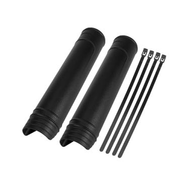 Imagem de REPAIROCK Par de botas de garfo dianteiras universais pretas capas de amortecedor protetor de poeira ABS para peças de reposição de motocicletas automotivas