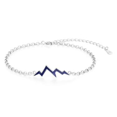 Imagem de Shysnow Pulseira de onda feminina prata esterlina 925 que muda de cor esmaltada ajustável na cordilheira nevada joias para mãe, mãe, amigas, casais, irmã, Wave 1, Prata esterlina, Sem Pedra Preciosa