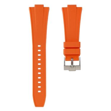 Imagem de Strapseeker Pulseira de Relógio de Silicone Laranja 12mm para Tissot PRX Powermatic 80 Automático e Quartzo 40mm