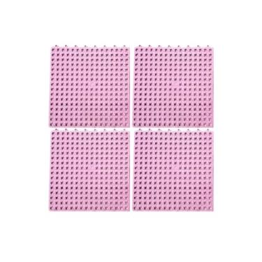 Imagem de Kit 4 Piso Emborrachado 30x30 para Banheiro e Sauna(Rosa Bebê)