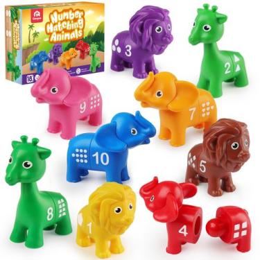Imagem de Conjunto de brinquedos Number Matching Coogam com 10 peças de animais 