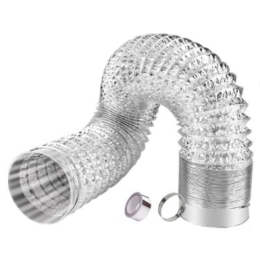 Imagem de Mangueira de duto de folha de alumínio flexível, tubo de ventilação não isolado para secador, exaustor, exaustor, exaustor, diâmetro de 80-200 mm, 1,5-5 m (150 mm 1,5 m)
