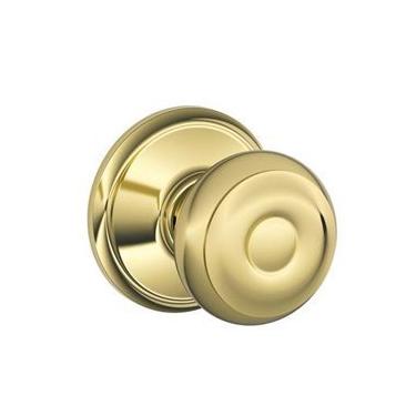 Imagem de Schlage Fechadura de porta de entrada F51A Georgian 505 em latão brilhante vitalício