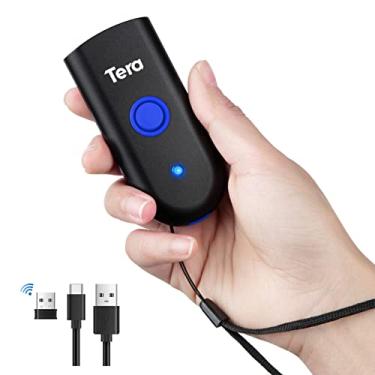 Imagem de Tera Mini scanner de código de barras sem fio compatível com Bluetooth, leitor de código de barras QR impresso digital 1D 2D portátil para PC, laptop, smartphone e tablet com função de alerta de vibração modelo 1100