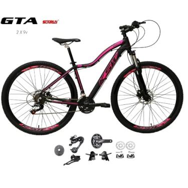 Imagem de Bicicleta Aro 29 Ksw Mwza Kit 2x9 Gta Sunrun Freio Disco K7 11/36 Pedivela 24/38d Garfo com Trava (Preto/Rosa, 15)