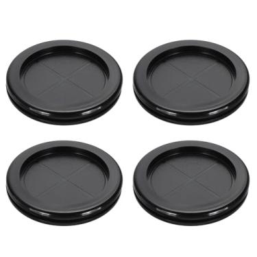 Imagem de PATIKIL Ilhós de borracha 6,5 cm, 4 peças redondas de dois lados para cabos com ilhós, organizador flexível de arame de mesa para escritório, casa, mesa, bancada, preto