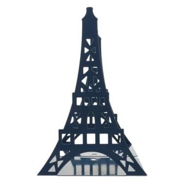 Imagem de School Supplies Material Escolar Torre Eiffel De Folha Flandres, Estante Criativa Metal, Suporte Para Livros, Decorativo Portátil Leitura, Azul