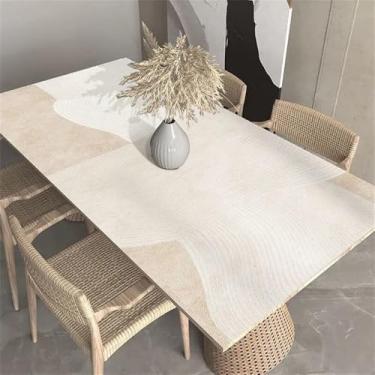 Imagem de Jogo americano minimalista à prova d'água e óleo, bege, listrado, para mesa de cozinha, moderno, de PVC, YHT039, B, 70 x 120 cm