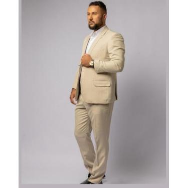 Imagem de Terno/Costume Microfibra - Bege - Rei do Terno, 56, Masculino, Bege