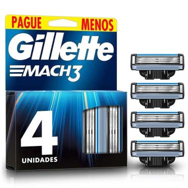 Imagem de Refil para Barbear Gillette Mach3 com 4 unidades