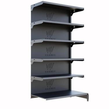 Imagem de Gôndola Para Mercado Parede 1 Continuação 2,00m Bandeja Regulável - Ca