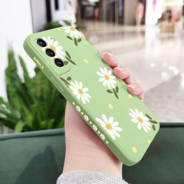 Imagem de Capa Daisy para Samsung Galaxy S24 S23 S22 S21 S20 Ultra Plus FE S10 S9 S10e Note 20 Ultra 10 9 Pro Plus, verde claro, para S24FE