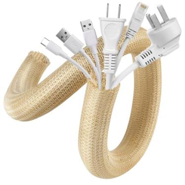 Imagem de AGPTEK Capa para cabos, 2 unidades de 1,5 m - 3 cm organizador de cabos para mesa, esconderijo de cabos, gerenciamento de fios para escritório doméstico, tubo de tear de fio para computador, TV