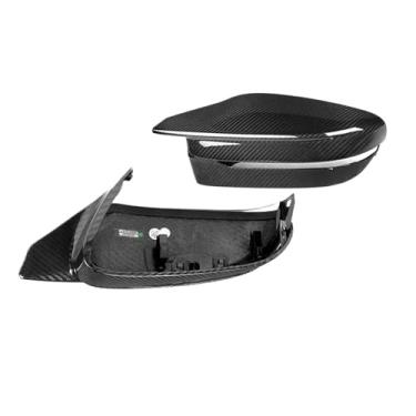 Imagem de Substituição LHD RHD compatível para M3 M4 G80 G82 G83 Real Fibra de Carbono Espelho Retrovisor Capa Forge Car Side Rearview Caps Case Shell(LHD Dry Carbon)