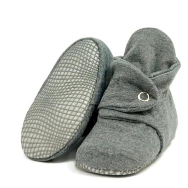 Imagem de Botas para bebês de algodão orgânico, antiderrapante, sola macia, sapatos para bebês, chinelos de casa para meninos e meninas, Cinza escuro, 6-12 Months Infant