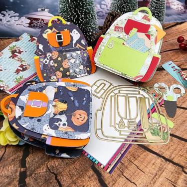 Imagem de Alinacutle Golden Cut Dies corte de metal cortado para embalagem de presente, papel artesanal, fazer cartões, scrapbooking e álbuns, decoração de presentes de férias (álbum de mochila)