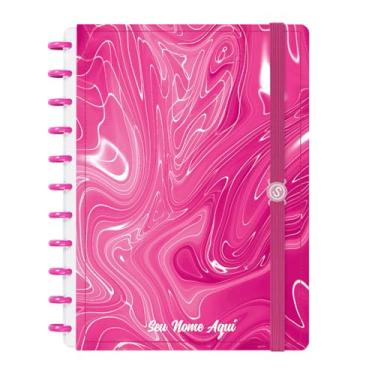 Imagem de Caderno de Disco Inteligente Personalizado Iscool G Lírico Abstrato Abyssal Flow Rosa