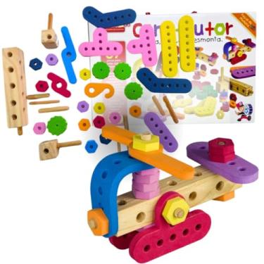 Imagem de Brinquedo Educativo de Montar e Construir, 37 Peças, Madeira e EVA +4anos