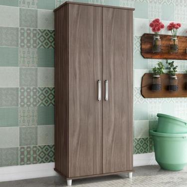 Imagem de Armário Multiuso Slim 2 Portas 4 Prateleiras Carvalho - Percasa
