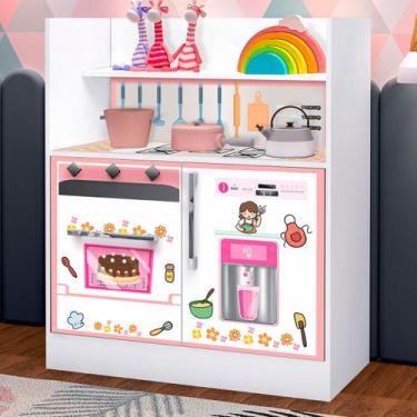 Imagem de Estante para Livros Magia 2 Portas 1 Gaveta Branco - Gabrielli Móveis,