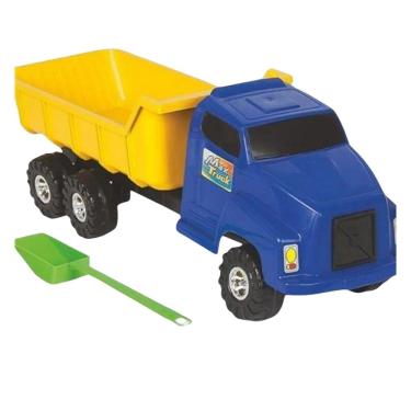 Imagem de Mega Cacambão Com Pá Caminhão Caçamba Grande Carregadeira De Areia Praia Faz De Conta Construção 40CM - PANAMI