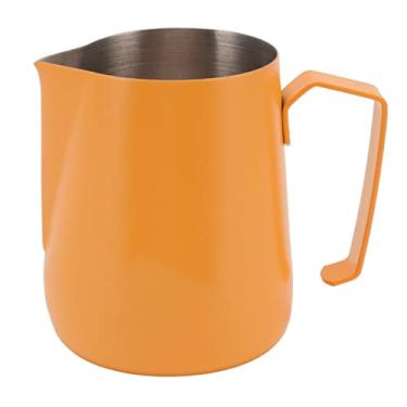 Imagem de Copo de Jarro de Leite, Design de Peça única Multiuso Padrão Elegante 450 Ml Copo de Espuma de Leite para Casa (Laranja)