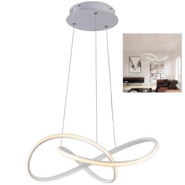 Imagem de Lustre Pendente LED 3000K Perfil Arco Infinito Iluminaçao Recepçao Hall de Entrada Hotel Residencial Comercial Ambiente