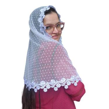 Imagem de Véu CCB Tule Transparente Poá Bolinha Adulto - Meu Véu, Redondo (Bico)