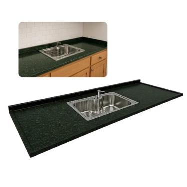 Imagem de Pia de Cozinha Granito 200cm Verde Ubatuba Com Cuba Gourmet - Rainha d
